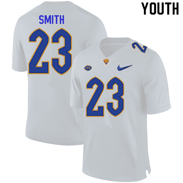 Youth #23 Leslie Smith Pitt Panthers College Football Jerseys Sale-White